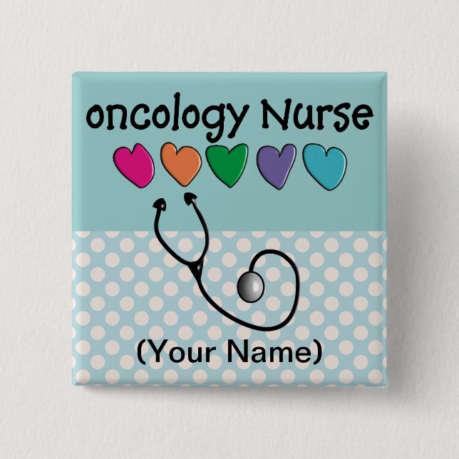 Oncology Nurse Gifts Unique Design 15 Cm Square Badge (Front)
