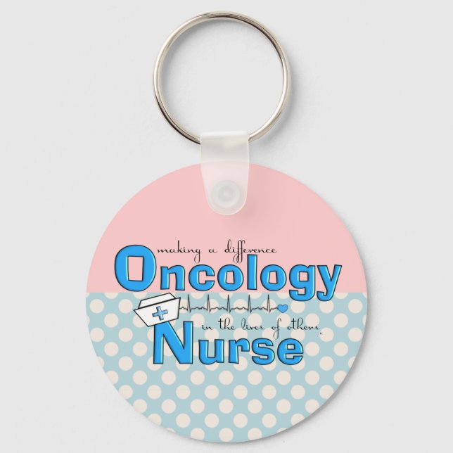 Oncology Nurse Gifts Unique Design Key Ring (Front)