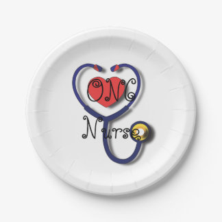 Oncology Nurse Graduation 7" Round Paper Plate! Plate