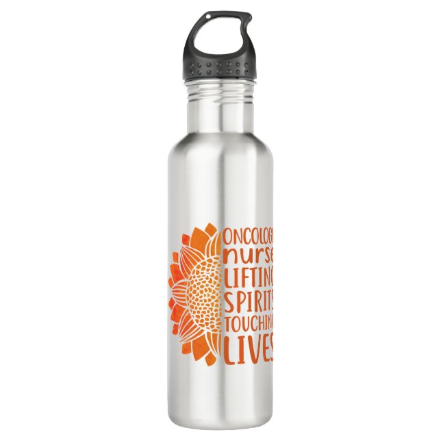 Oncology Nurse Lifting Spirits Saving Lives 710 Ml Water Bottle (Front)
