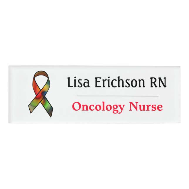 Oncology Nurse Name Tag Personalised (Front)