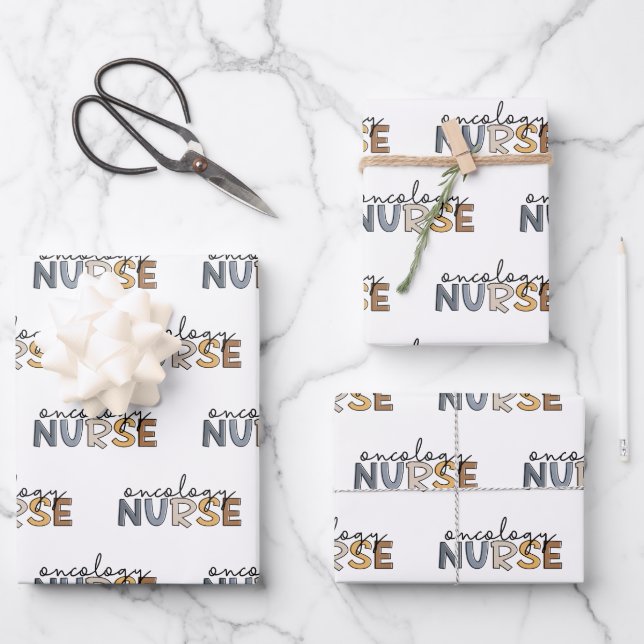 Oncology Nurse Oncology Nursing RN Wrapping Paper Sheet (Front)