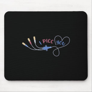Oncology Nurse Picc Heart Valentine Day Medical Iv Mouse Mat