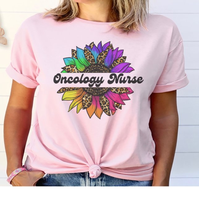 Oncology Nurse Profession Rainbow Sunflower  T-Shirt (Oncology Nurse Profession Rainbow Sunflower T-Shirt
)