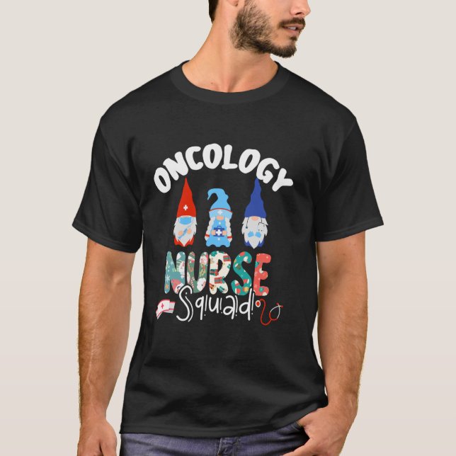 Oncology Nurse Squad Funny Gnomes Ugly Christmas S T-Shirt (Front)
