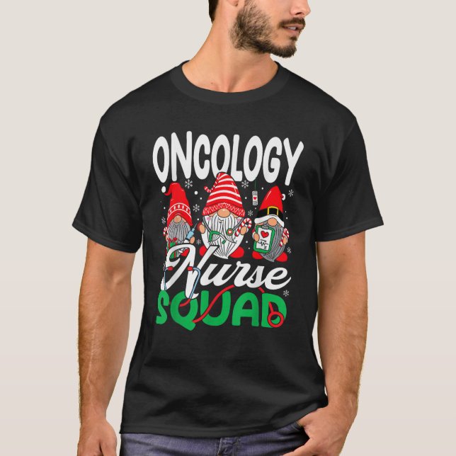 Oncology Nurse Squad Gnomes Stethoscope Hematology T-Shirt (Front)