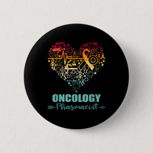 Oncology Pharmacist Heart Funny Vintage Oncology 6 Cm Round Badge