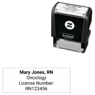 Oncology Registered Nurse RN Name License Number Self-inking Stamp