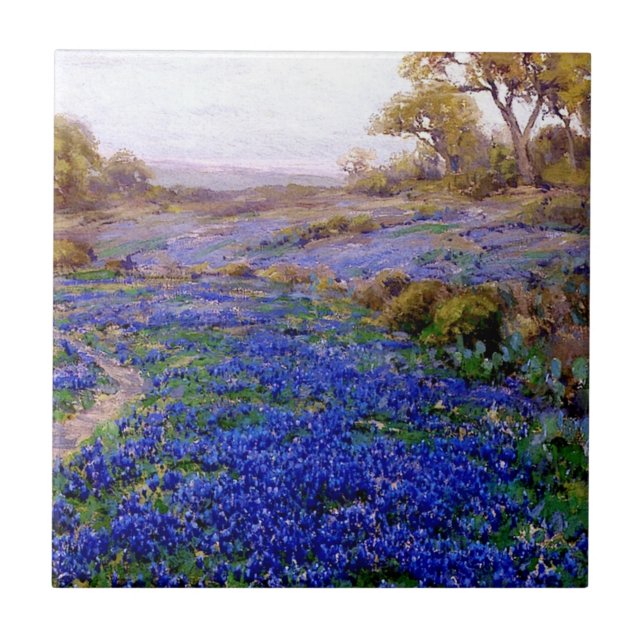 Onderdonk - Bluebonnets at Twilight, North of San Tile (Front)