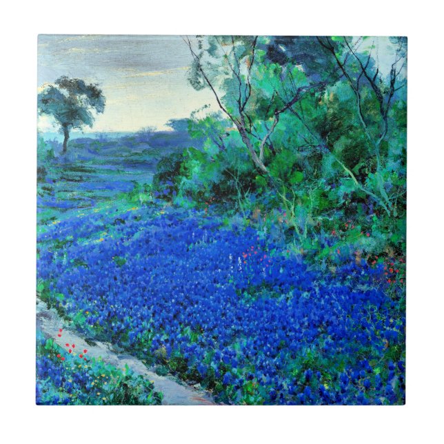 Onderdonk - Bluebonnets in the Misty Morning Tile (Front)