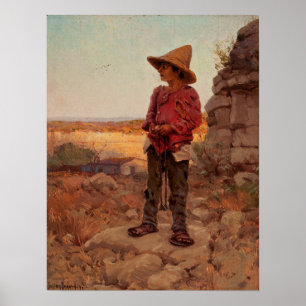 Onderdonk - Goat Herder At San Antonio Quarry 1909 Poster