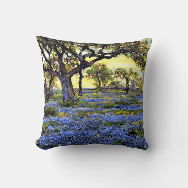 Onderdonk - Old Live Oak Tree and Bluebells Cushion (Front)