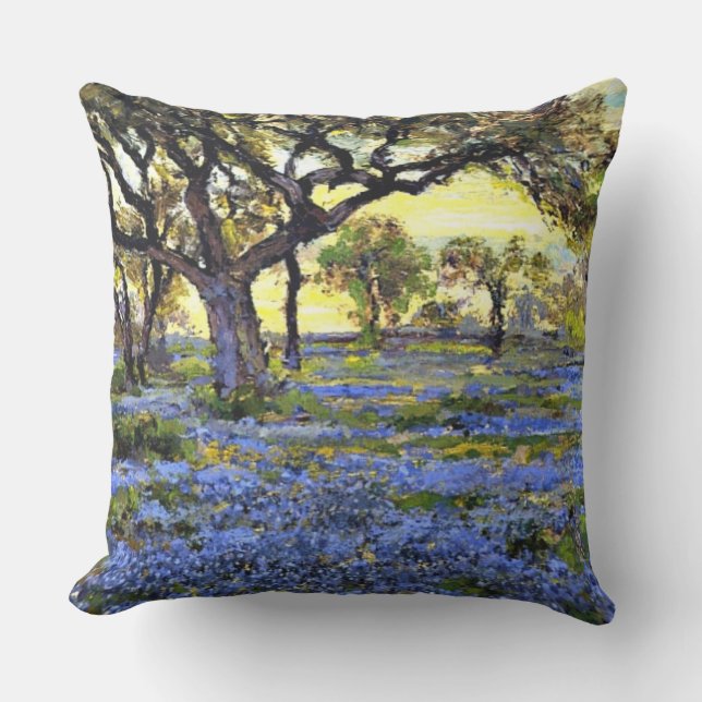Onderdonk - Old Live Oak Tree and Bluebonnets Cushion (Front)