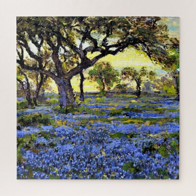 Onderdonk - Old Live Oak Tree and Bluebonnets Jigsaw Puzzle (Vertical)