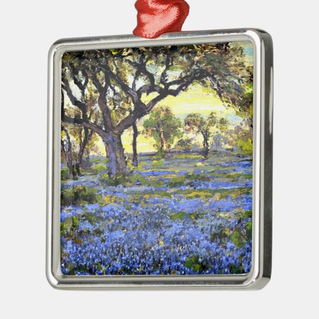 Onderdonk - Old Live Oak Tree and Bluebonnets, Metal Tree Decoration (Left)