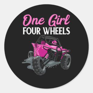 One 4 Wheels Atv Utv Side By Side Classic Round Sticker