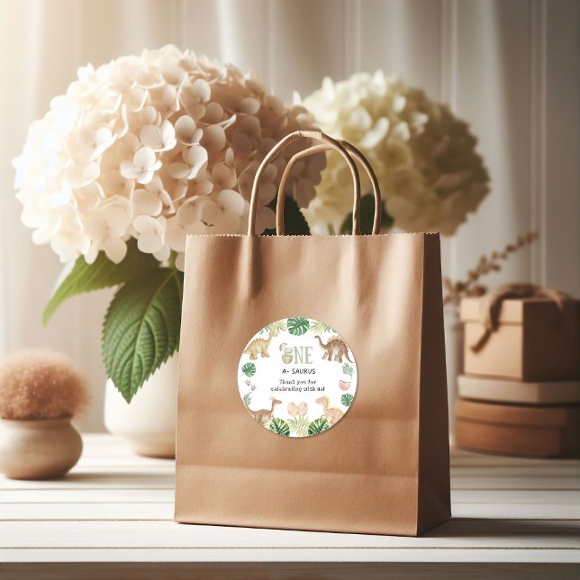 One-a-Saurus 1st Birthday Party Sticker (Creator Uploaded)