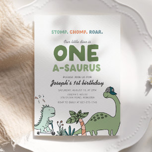 One-a-saurus Birthday Party Invitation