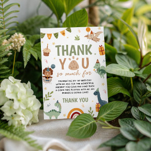 ONE-a-saurus Dino 1st Birthday Thank You Card