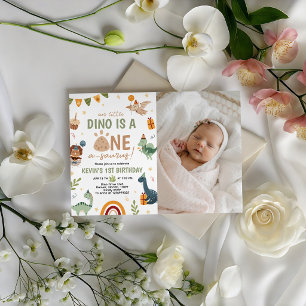 ONE-a-saurus Dino Photo First Birthday Invite