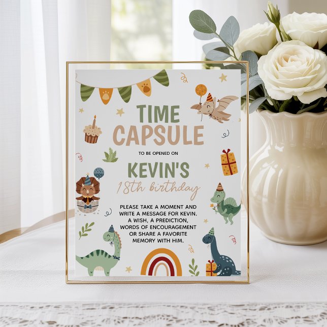 ONE-a-saurus Dino Time Capsule 8x10 Table Sign (Creator Uploaded)