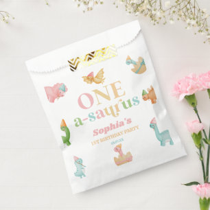 One A-Saurus Dinosaur 1st First Birthday Party Favour Bags