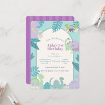 One-A-Saurus dinosaur birthday invitation