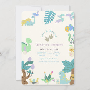 One-A-Saurus Dinosaur Birthday  Invitation