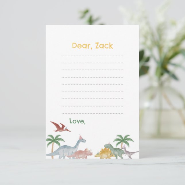 One A Saurus Dinosaur Birthday Time Capsule card (Standing Front)