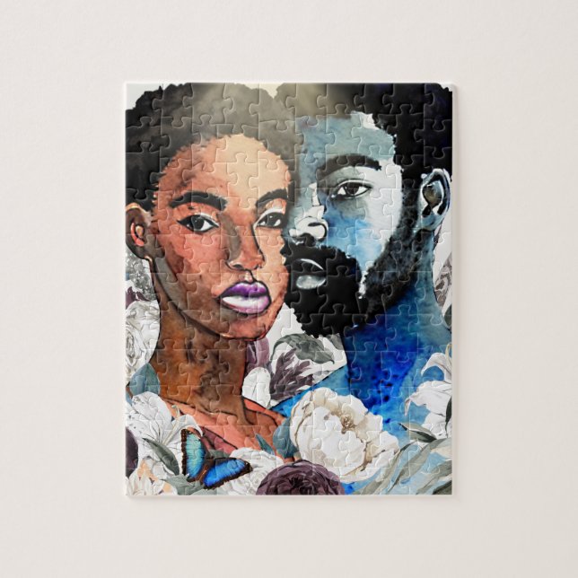 One: African American Couple Black Love Jigsaw Puzzle (Vertical)