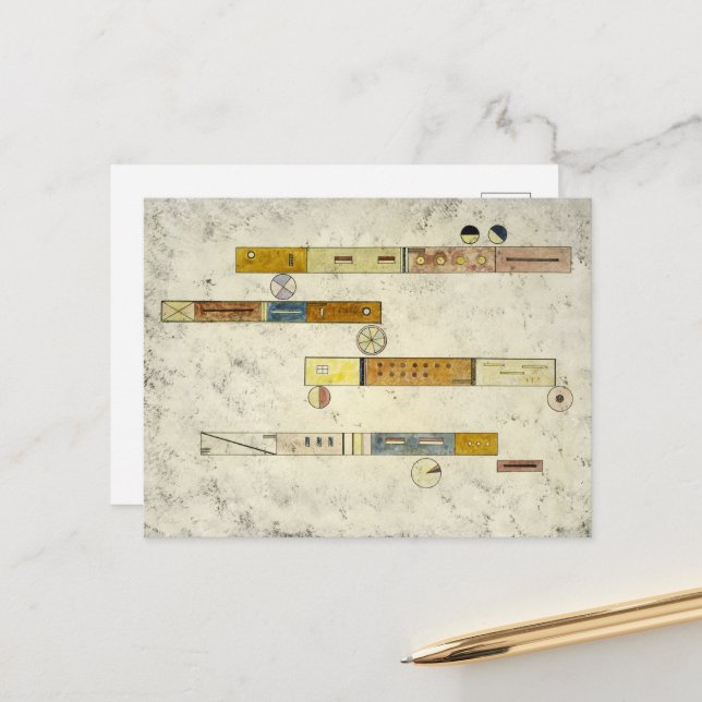 One After the Other by Wassily Kandinsky Holiday Postcard (Front/Back In Situ)