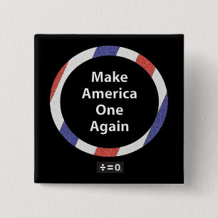 One America Red White And Blue Patriotic 15 Cm Square Badge