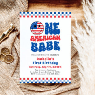 One American Babe 4th Of July First Birthday Party Invitation