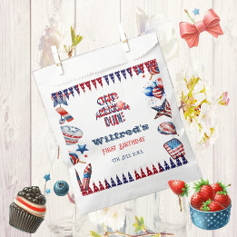 One American Dude 4th July Red White Blue Birthday Favour Bags