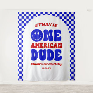 One American Dude 4th of July 1st Birthday Party Tapestry