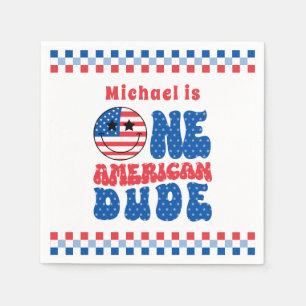 One American Dude 4th Of July First Birthday Napkin