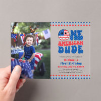 One American Dude 4th Of July Photo First Birthday