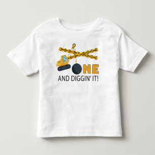 One and Diggin’ It Construction Birthday Toddler T-Shirt