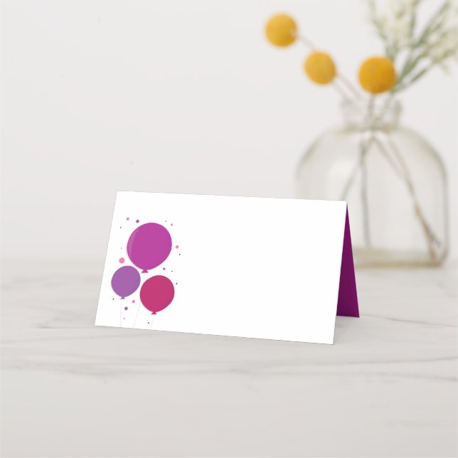 One and Fun purple birthday | Placecards (Front)