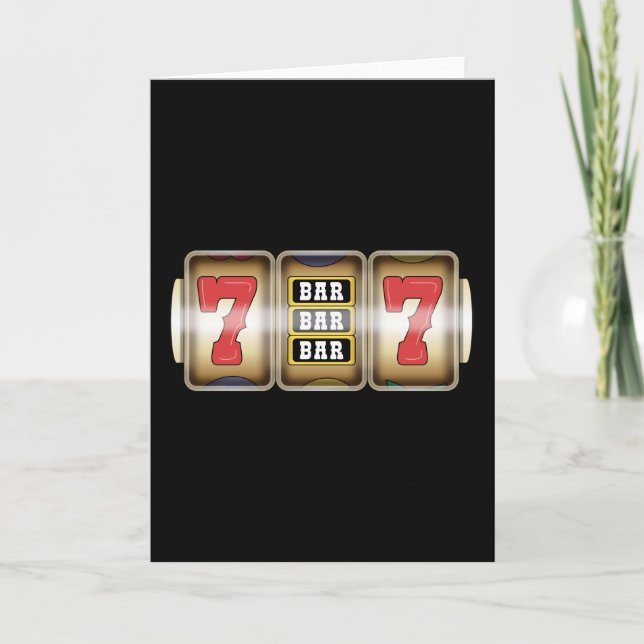 One Arm Bandit Slot Machine Casino Roulette Card (Front)