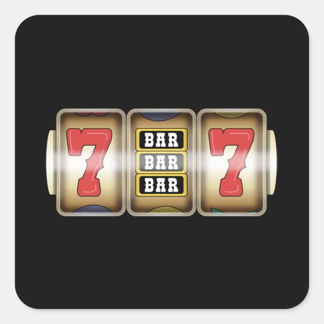 One Arm Bandit Slot Machine Casino Roulette Square Sticker (Front)