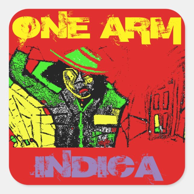 ONE ARM INDICA SQUARE STICKER (Front)