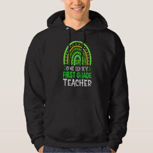 One Awesome Luck 1st Grade Teacher Rainbow St Patt Hoodie