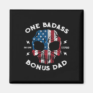 One Awesome Stepdad Bonus Dad Fathers Day Us Flag Magnet