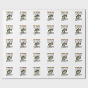 One Bad Bass Grandpa Fishing Vintage Vector Design Wrapping Paper
