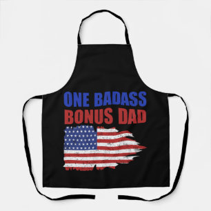 One Badass Bonus Dad American Flag Father day Apron