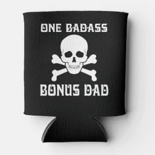 One Badass Bonus Step Dad Birthday Can Cooler