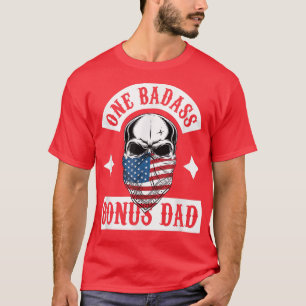 One Badss Step Dad Skeleton Father's Day T-Shirt