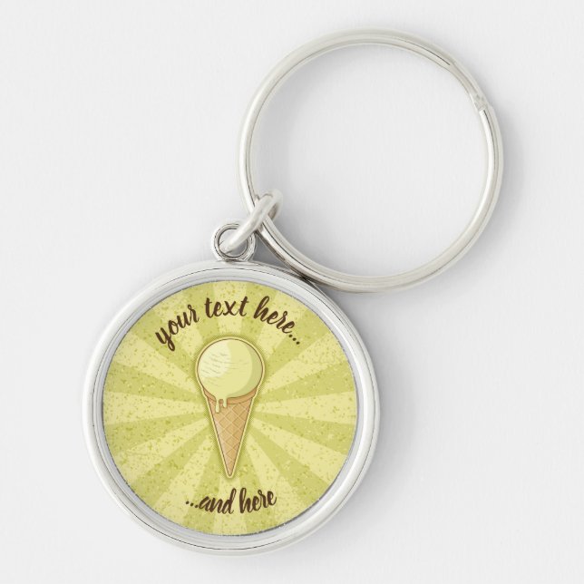 One Ball Ice Cream Cone Key Ring (Front)