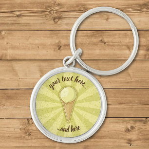 One Ball Ice Cream Cone Key Ring